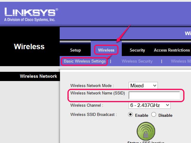 how to find ssid number on router